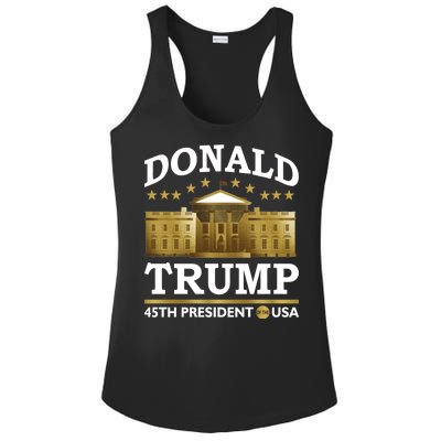 Gold White House Donald Trump 45th President Ladies PosiCharge Competitor Racerback Tank