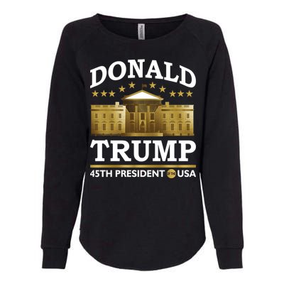 Gold White House Donald Trump 45th President Womens California Wash Sweatshirt