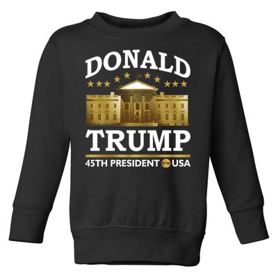 Gold White House Donald Trump 45th President Toddler Sweatshirt