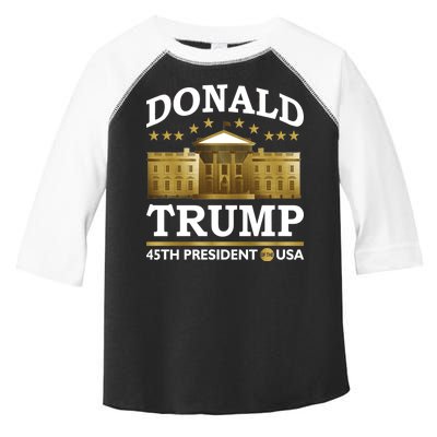 Gold White House Donald Trump 45th President Toddler Fine Jersey T-Shirt