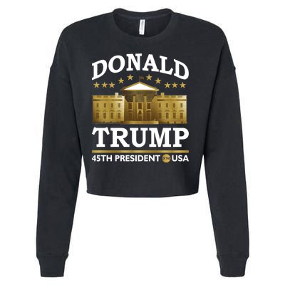 Gold White House Donald Trump 45th President Cropped Pullover Crew