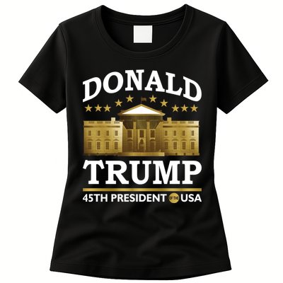 Gold White House Donald Trump 45th President Women's T-Shirt