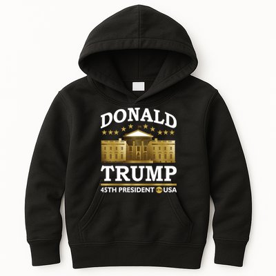 Gold White House Donald Trump 45th President Kids Hoodie