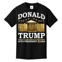 Gold White House Donald Trump 45th President Kids T-Shirt