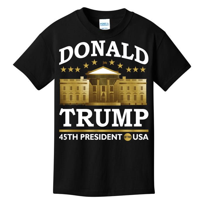 Gold White House Donald Trump 45th President Kids T-Shirt