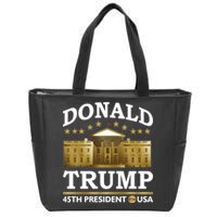 Gold White House Donald Trump 45th President Zip Tote Bag