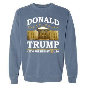 Gold White House Donald Trump 45th President Garment-Dyed Sweatshirt