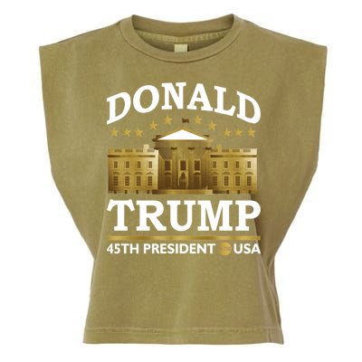 Gold White House Donald Trump 45th President Garment-Dyed Women's Muscle Tee