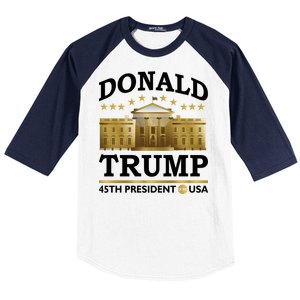 Gold White House Donald Trump 45th President Baseball Sleeve Shirt