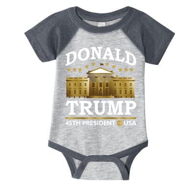 Gold White House Donald Trump 45th President Infant Baby Jersey Bodysuit