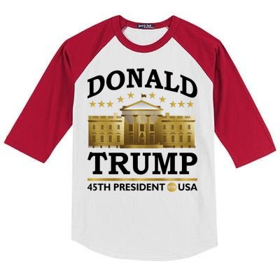 Gold White House Donald Trump 45th President Kids Colorblock Raglan Jersey