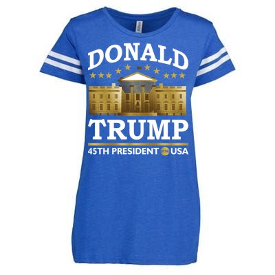 Gold White House Donald Trump 45th President Enza Ladies Jersey Football T-Shirt