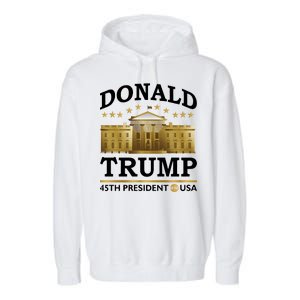 Gold White House Donald Trump 45th President Garment-Dyed Fleece Hoodie