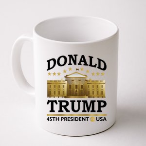 Gold White House Donald Trump 45th President Coffee Mug