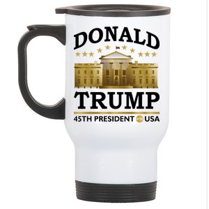 Gold White House Donald Trump 45th President Stainless Steel Travel Mug