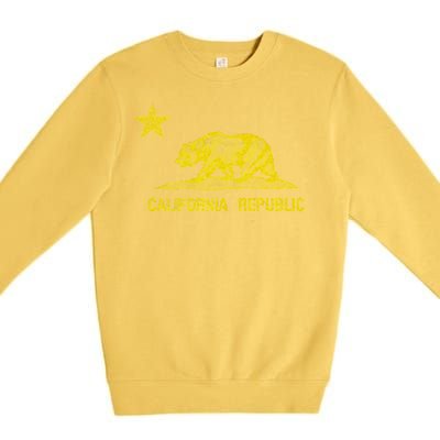 Golden California Republic Bear Flag Premium Crewneck Sweatshirt