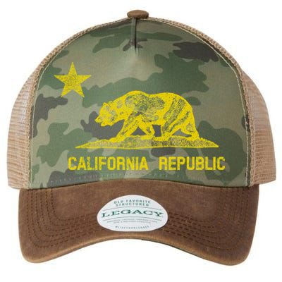 Golden California Republic Bear Flag Legacy Tie Dye Trucker Hat