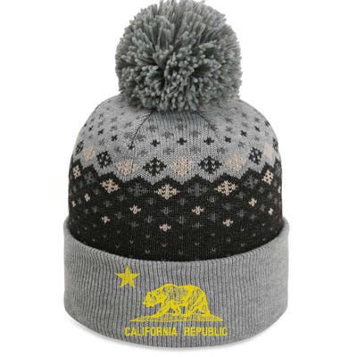 Golden California Republic Bear Flag The Baniff Cuffed Pom Beanie