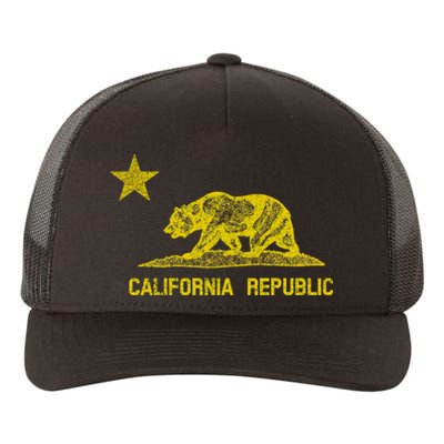 Golden California Republic Bear Flag Yupoong Adult 5-Panel Trucker Hat