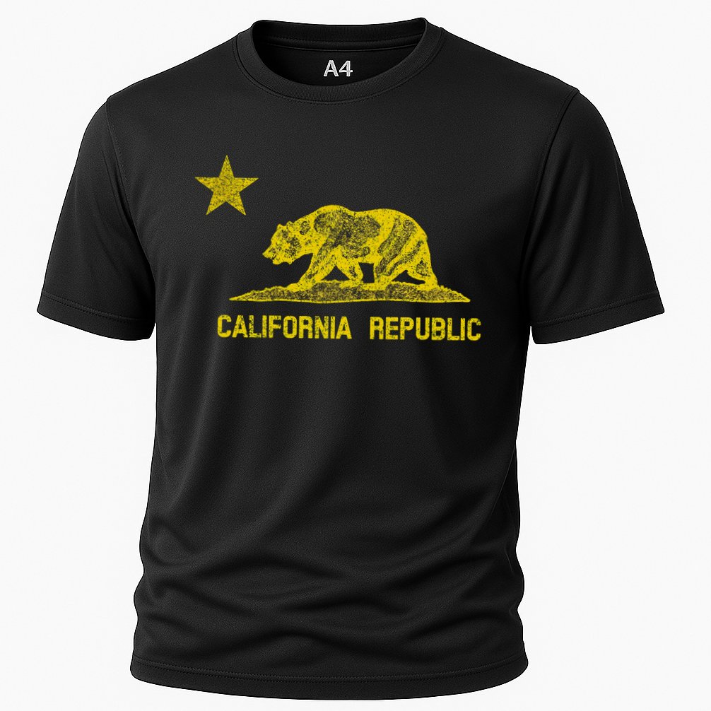 Golden California Republic Bear Flag Cooling Performance Crew T-Shirt