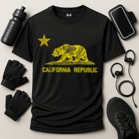 Golden California Republic Bear Flag Cooling Performance Crew T-Shirt