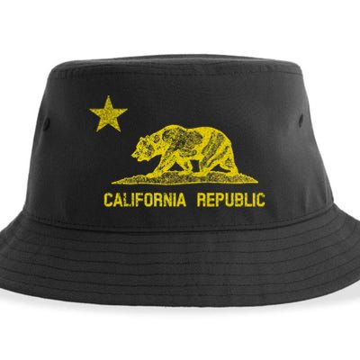 Golden California Republic Bear Flag Sustainable Bucket Hat