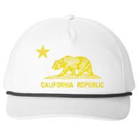 Golden California Republic Bear Flag Snapback Five-Panel Rope Hat