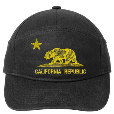 Golden California Republic Bear Flag 7-Panel Snapback Hat