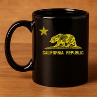 Golden California Republic Bear Flag 11oz C Handle Ceramic Mug