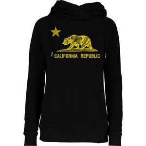 Golden California Republic Bear Flag Womens Funnel Neck Pullover Hood