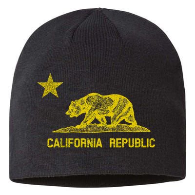Golden California Republic Bear Flag Sustainable Beanie