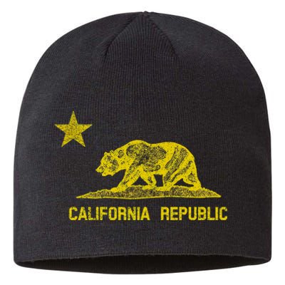 Golden California Republic Bear Flag Sustainable Beanie