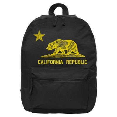 Golden California Republic Bear Flag 16 in Basic Backpack