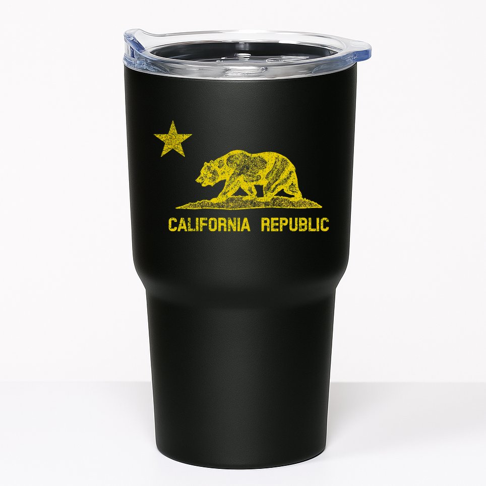 Golden California Republic Bear Flag Tumbler