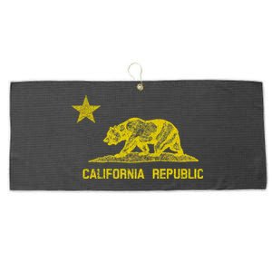 Golden California Republic Bear Flag Large Microfiber Waffle Golf Towel