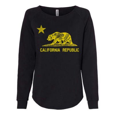 Golden California Republic Bear Flag Womens California Wash Sweatshirt