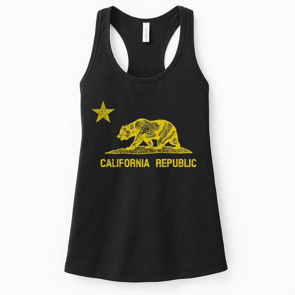 Golden California Republic Bear Flag Womens Tank Top