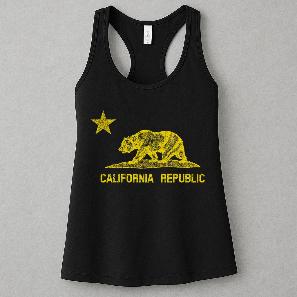 Golden California Republic Bear Flag Womens Tank Top