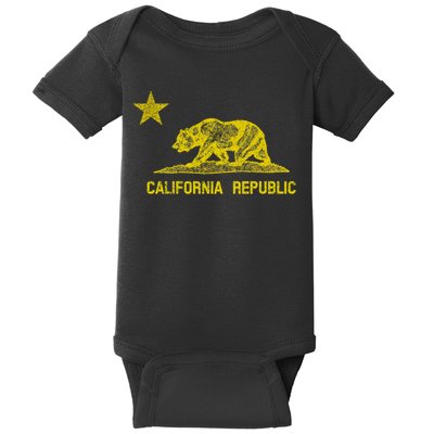 Golden California Republic Bear Flag Baby Bodysuit