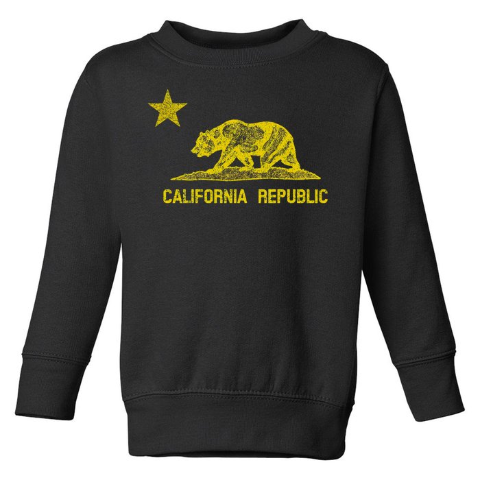 Golden California Republic Bear Flag Toddler Sweatshirt