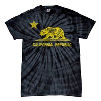 Golden California Republic Bear Flag Tie-Dye T-Shirt