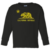 Golden California Republic Bear Flag Toddler Long Sleeve Shirt