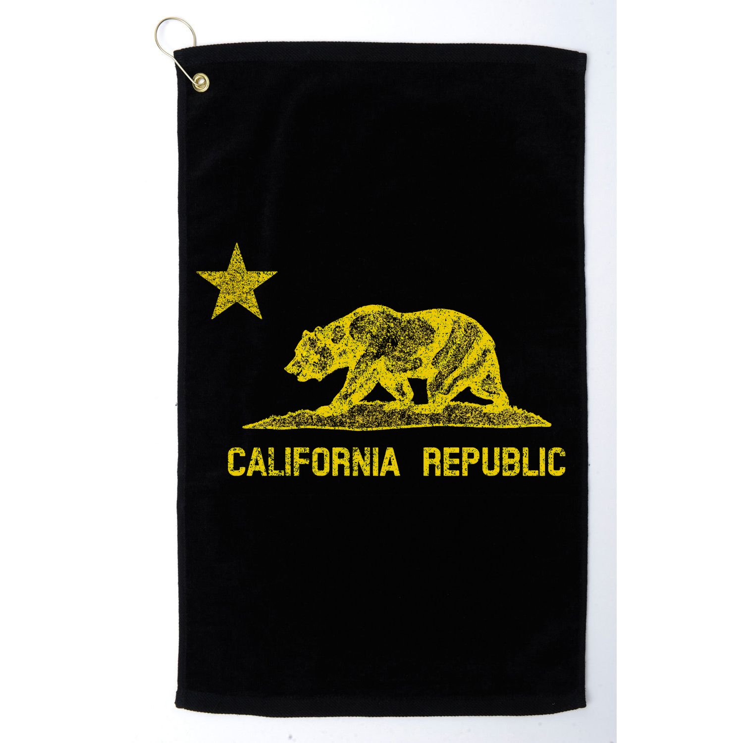 Golden California Republic Bear Flag Golf Towel