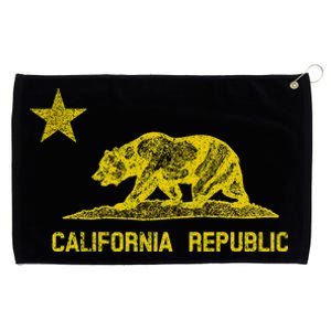 Golden California Republic Bear Flag Grommeted Golf Towel