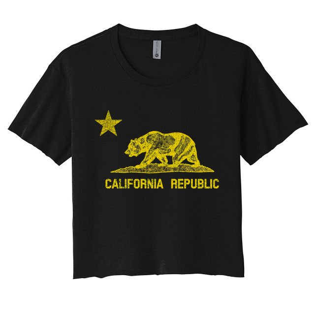 Golden California Republic Bear Flag Crop Top
