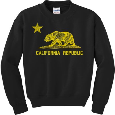 Golden California Republic Bear Flag Kids Sweatshirt