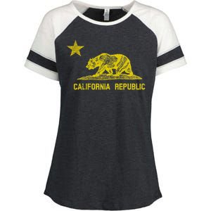 Golden California Republic Bear Flag Enza Ladies Jersey Colorblock Tee