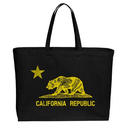 Golden California Republic Bear Flag Cotton Canvas Jumbo Tote