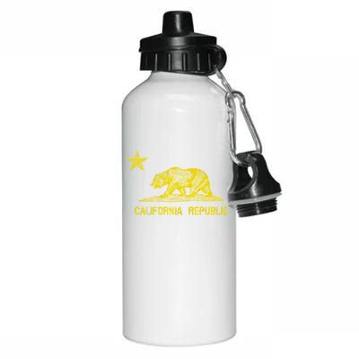 Golden California Republic Bear Flag Aluminum Water Bottle