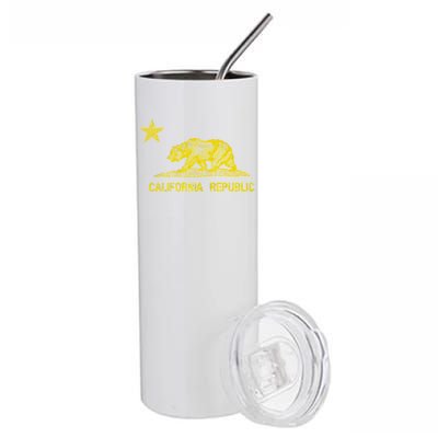 Golden California Republic Bear Flag Stainless Steel Tumbler